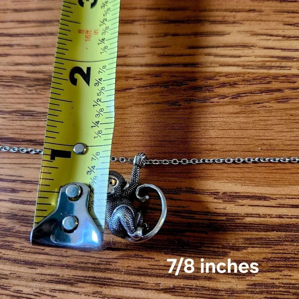 BRIGHTON "Monkeying Around" Silver Plated Necklace JEWELRY TO LIVE IN! - Picture 6 of 8